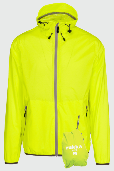 rukka Shelter Herren Regenjacke, fluorescent lemon