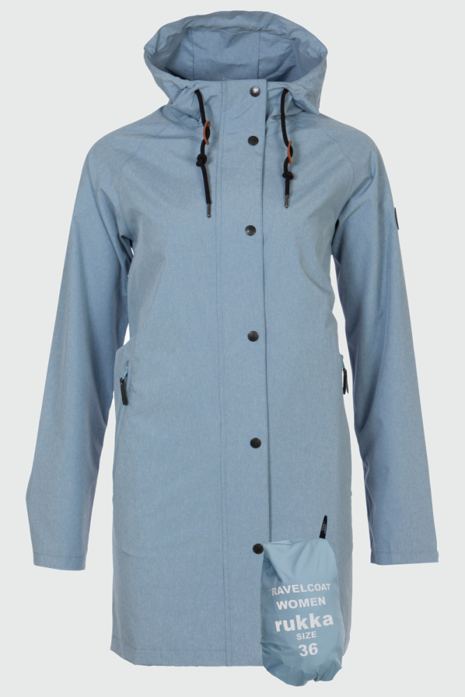 rukka Travelcoat Damen Regenmantel, faded denim, 42