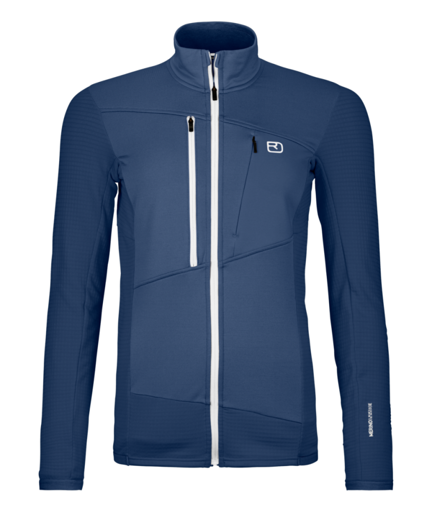 Ortovox FLEECE GRID JACKET W, blue nunatak, S