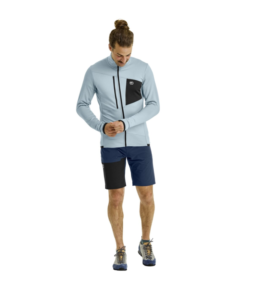 Ortovox FLEECE GRID JACKET M, blue nunatak, L