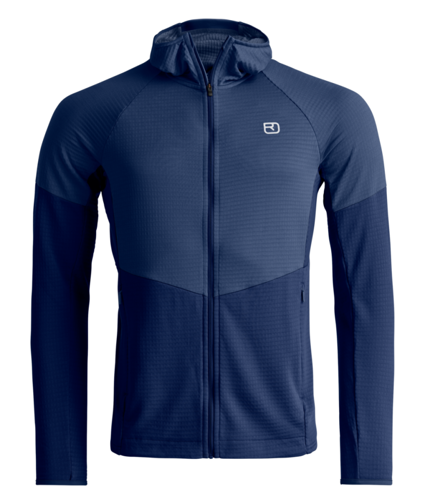 Ortovox FLEECE LIGHT GRID HOODY M, deep ocean, L