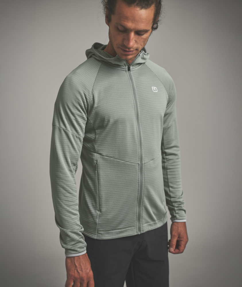 Ortovox FLEECE LIGHT GRID HOODY M, deep ocean, L