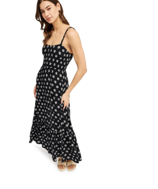 Roxy Sunrise Coastline Printed, Anthracite Hibiscus Dots, XL