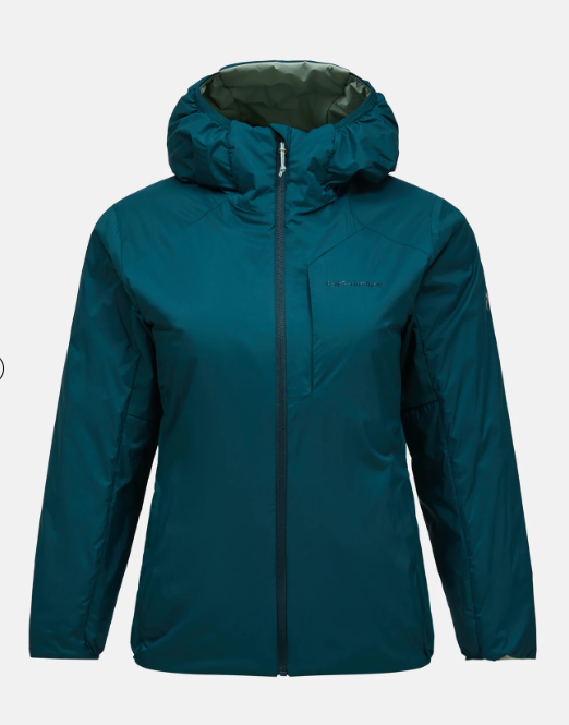 Peak Performance Freelight Reversible Insulated Hood Jacket Damen , PONDEROSA PINE/Green Valley, XL