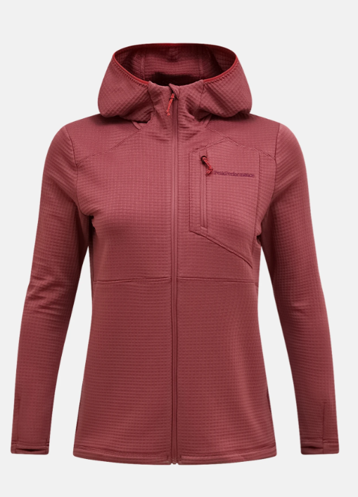 Peak Performance Trail Polartec® Power Grid™ Zip Hood Damen , Wild Rouge, M