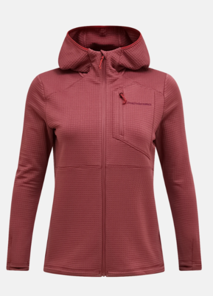 Peak Performance Trail Polartec® Power Grid™ Zip Hood Damen , Wild Rouge