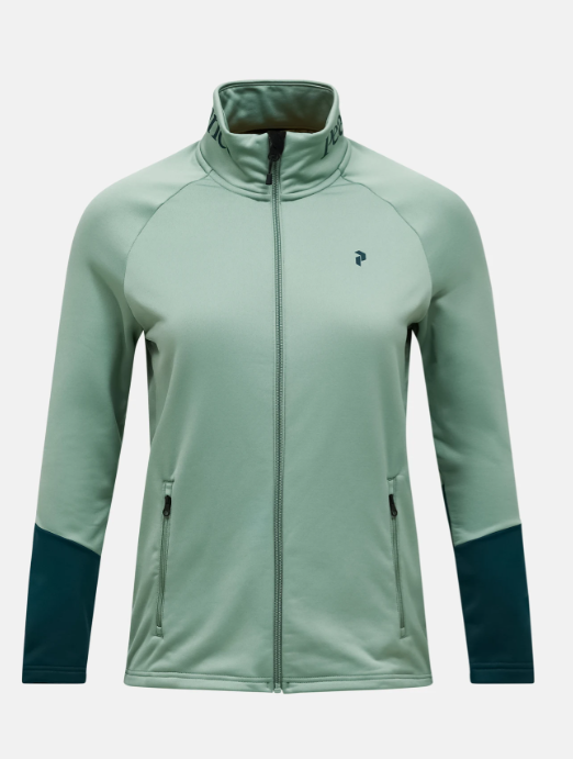 Peak Performance Rider Essentials Midlayer Zip Jacket Damen , Green Valley/PONDEROSA PINE, M