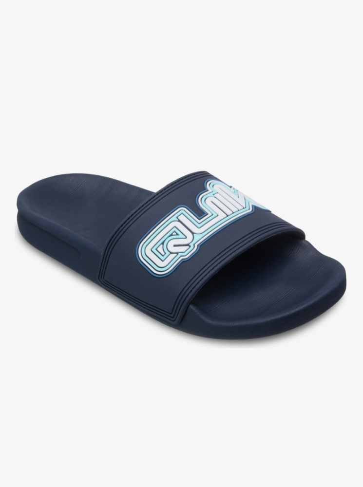 Quiksilver Rivi Wordmark Slide Ii Youth, Dark Navy, 5.5(38)