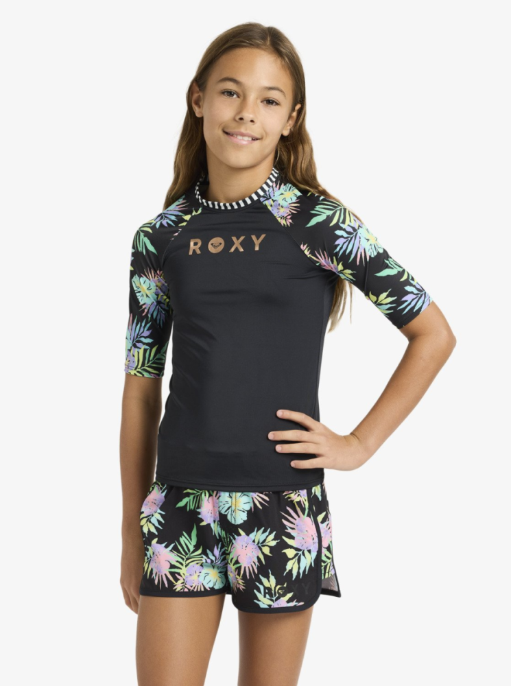 Roxy Active Rg Ss Lycra, Anthracite Aquarella Active Rg, 10/M