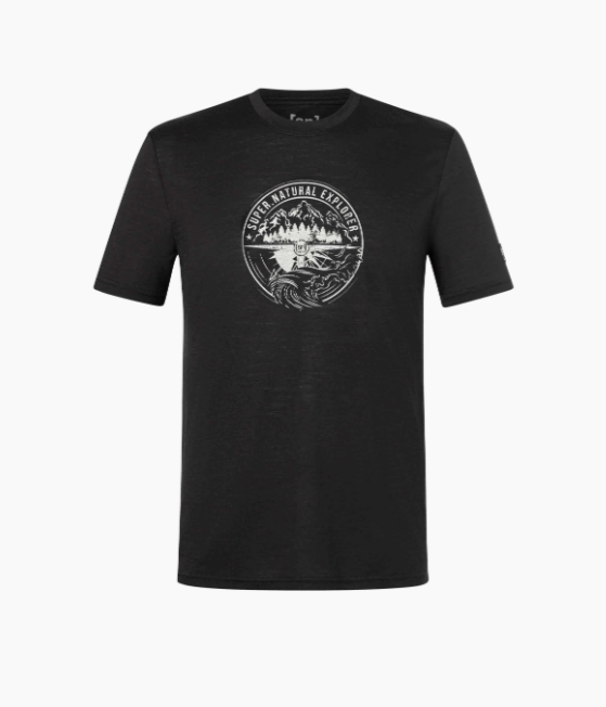 super.natural M EXPLORING TEE, Jet Black/Feather Grey, M
