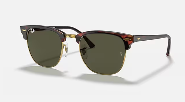 Ray Ban Clubmaster, Red Havana, G-15 Green, 51