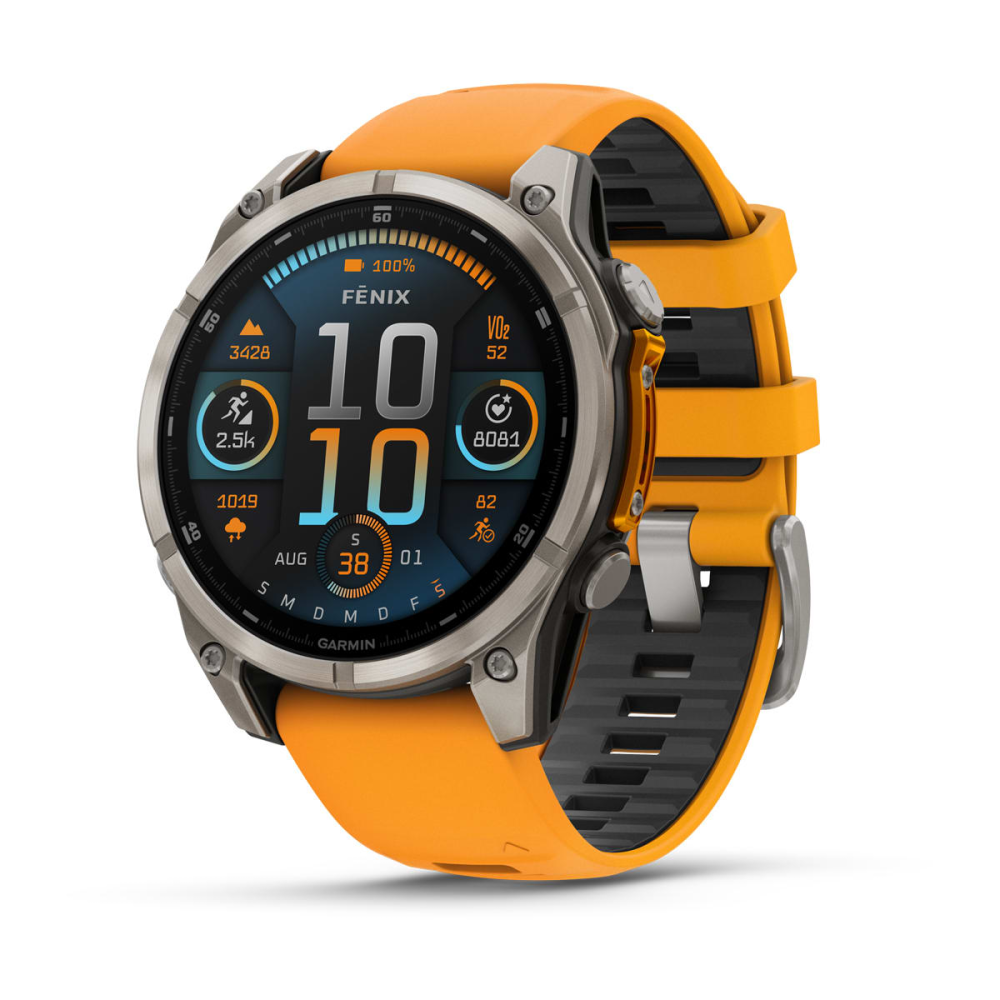 Garmin fēnix® 8 – 47 mm, AMOLED, Sapphire, Graphit/Titanium Titan mit QuickFit®-Silikon-Armband 22 mm