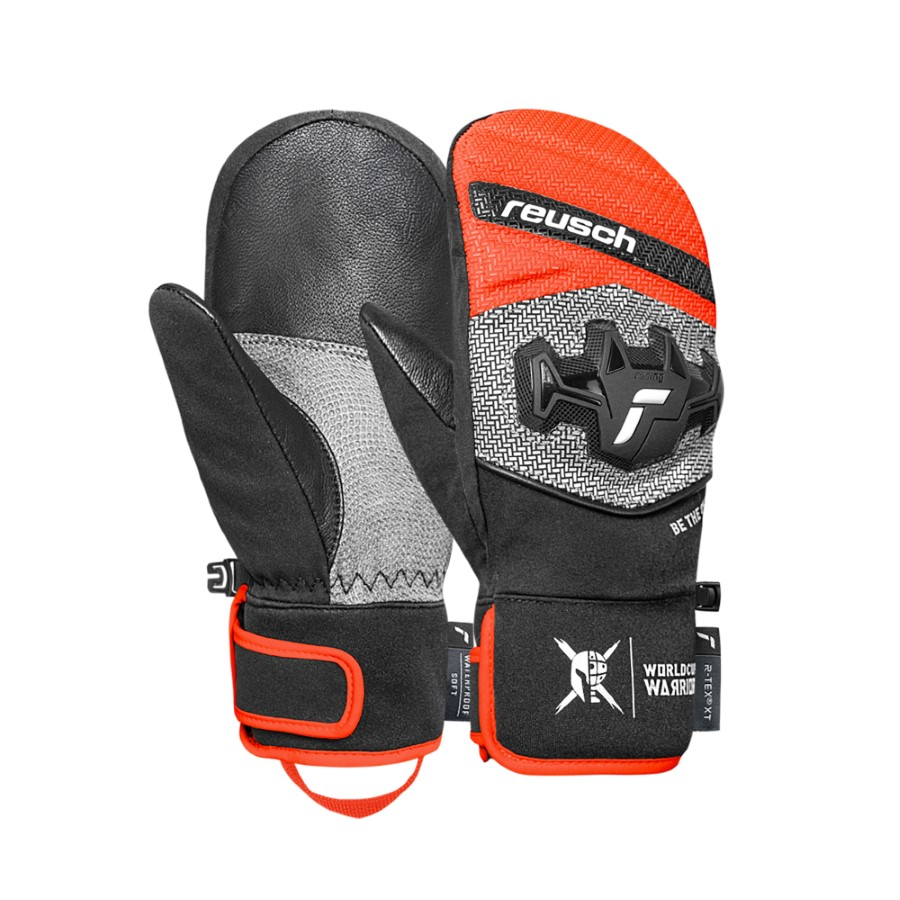 Reusch Worldcup Warrior R-TEX® XT Junior Mitten, black_silver_fluo red, 5.5