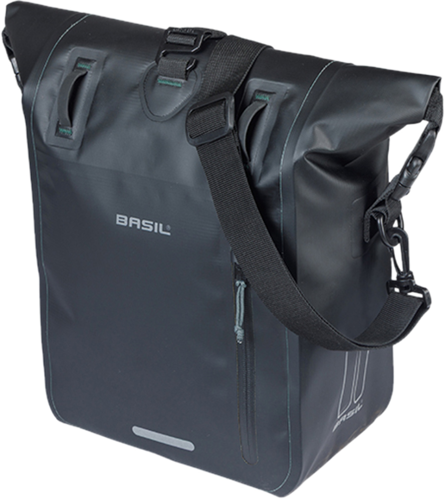 Basil Rivo M Einzeltasche, Tarp. MIK Hooks, 12-15L, schwarz