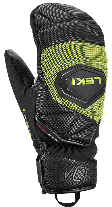 LEKI HS WCR Coach 3D Junior Mitt, black/ice-lemon, 7