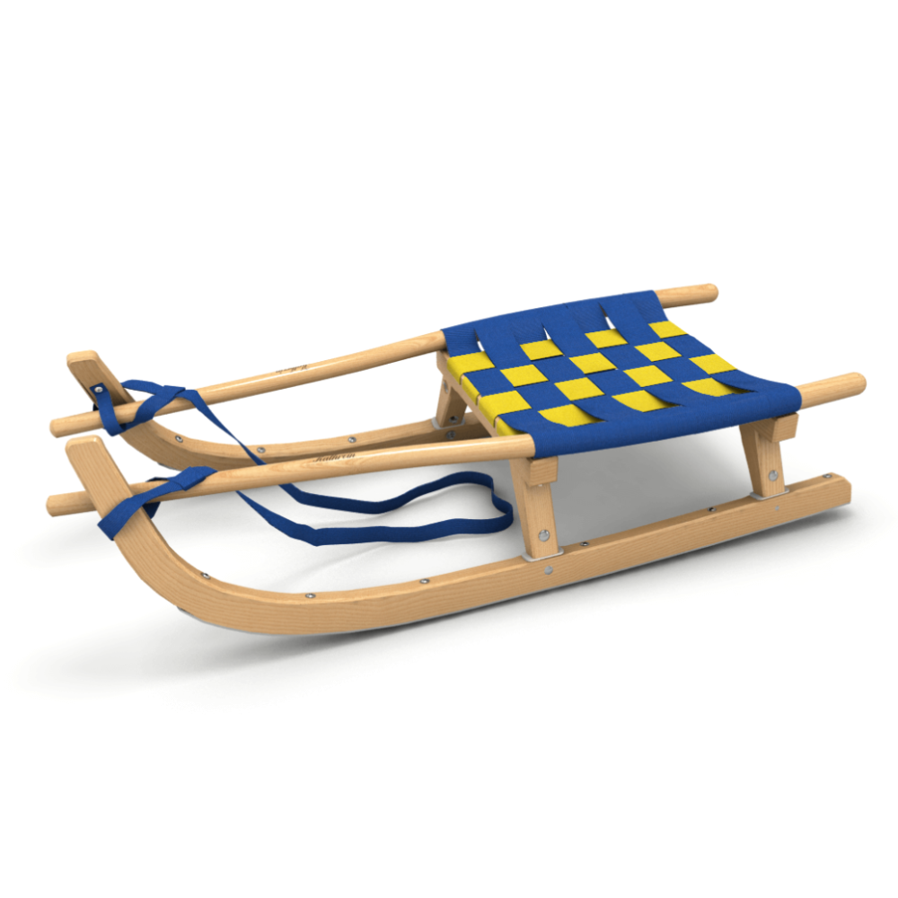 Kathrein Tourenrodel Einsitzer, Blau/Gelb, 115cm