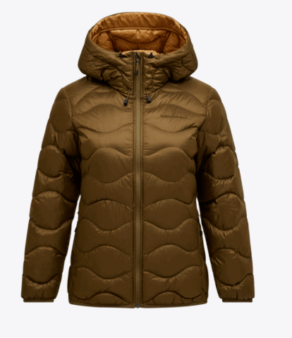 Peak Performance W Helium Down Hood Jacket, Meadow Moss-SI, XL