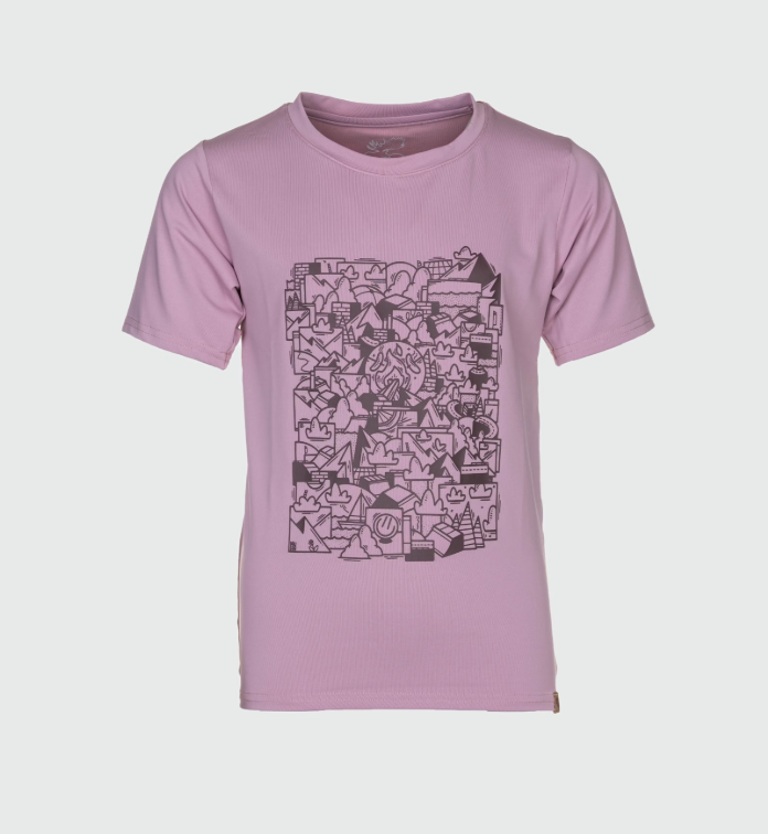 Rukka Rafi Funktions T-Shirt Kinder, mauve shadows, 128