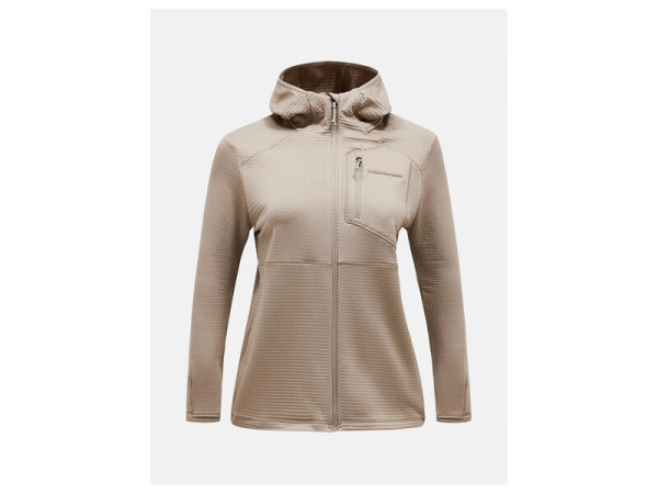 Peak Performance W Trail Polartec Zip Hood, AVID BEIGE